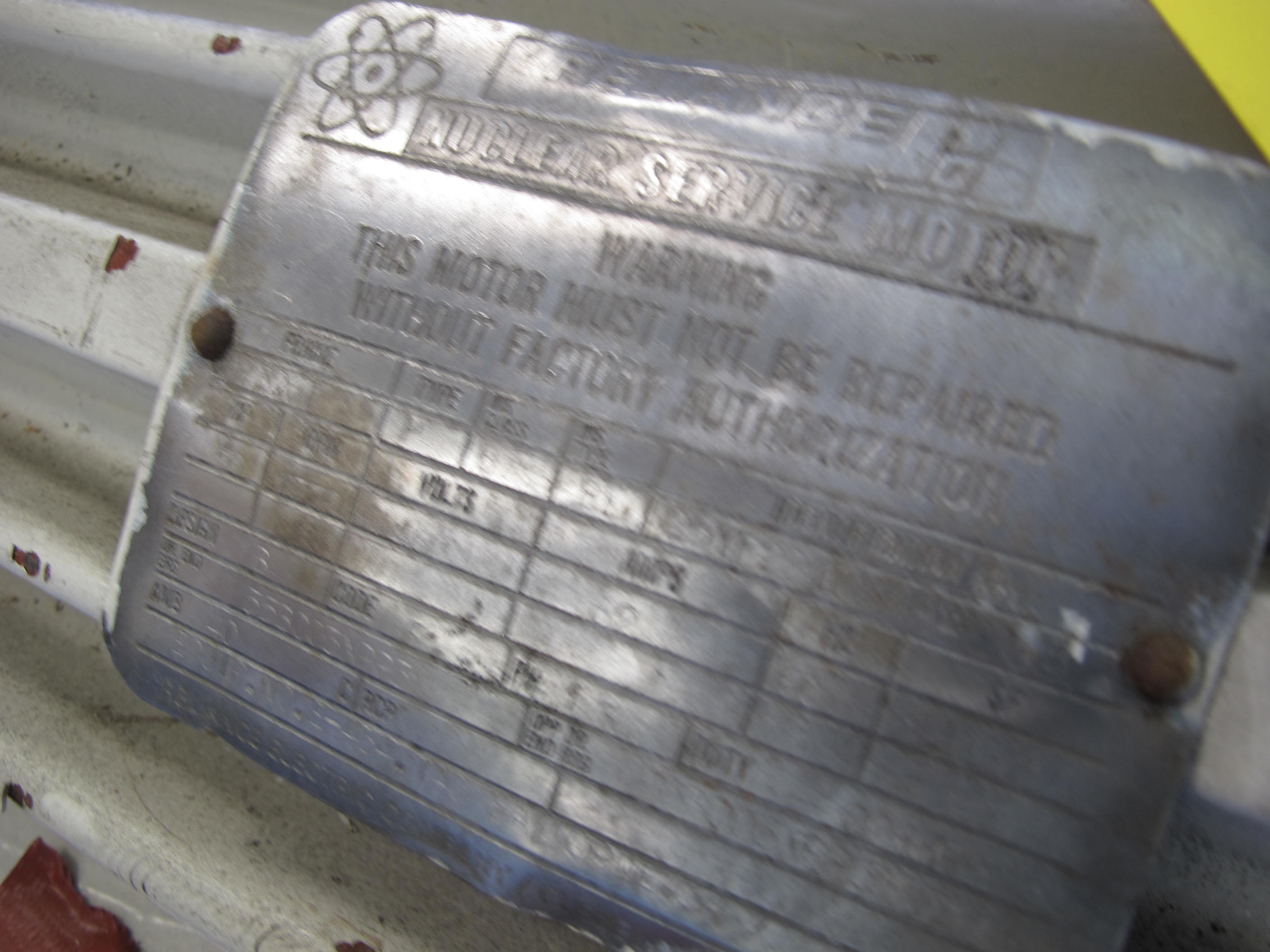 MOTOR, ELECTRIC TYPE, 50 HORSEPOWER, 460 ELEC RATING, 1800 RPM, 326T FRAME, TEFC-XT ENCLOSURE, CONTINUOUS DUTY, 1.0 SERVICE FACTOR, 2-1/8" DIA SHAFT. PART # 23YF281034 (W-44) LOADING & HANDLING FEE $15-